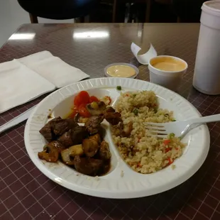 This was the steak hibachi and I have already ate about half of it