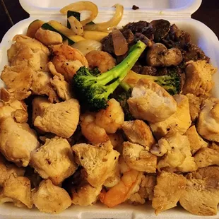 Hibachi Steak &amp; Chicken &amp; Shrimp