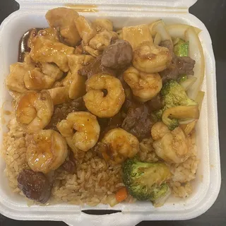 Steak, Chicken and Shrimp