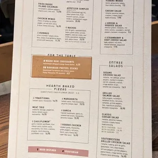 menu