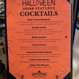 10/27/2022 Halloween special cocktails