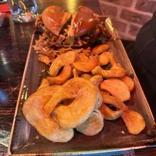 Smoky Bacon Barbecue Burger with wedge fries