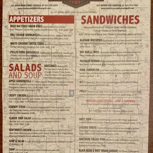 Sandwiches, Salad, Appetizers
