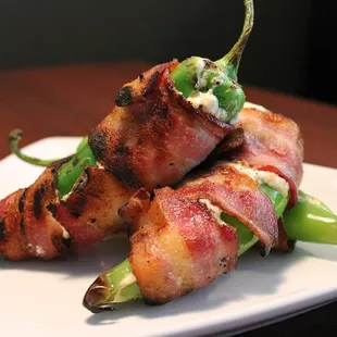 Bacon Wrapped Anaheim Poppers