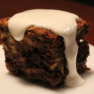 Rocky Road Bread Pudding with Marshmallow Sauce