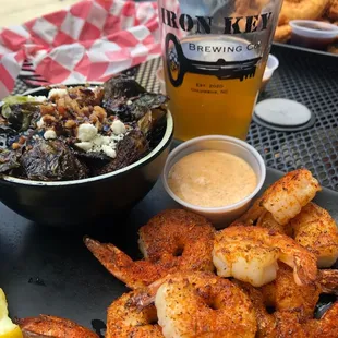 Yummy food and a adult beverage!