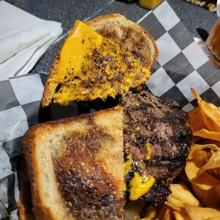 Yes, American cheese on a patty melt.  But good anyway!