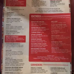 the menu