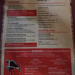 the menu