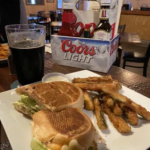 Chicken Bacon sandwich with Zucchini Fries