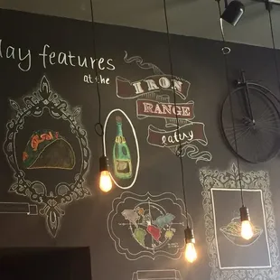 a chalkboard wall