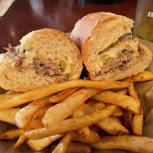 Porketta sandwich and fries - best sandwich ever.