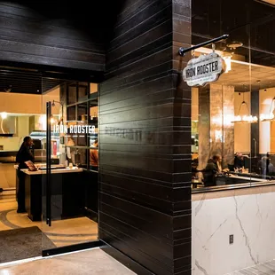 the entrance to the restaurant
