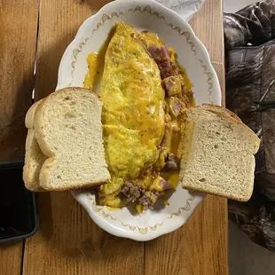 Meat lovers omelette