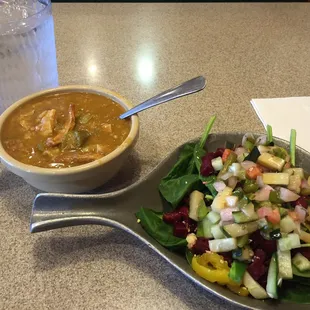 Louisiana Gumbo and my salad