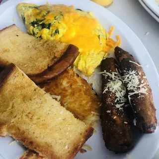 Spinach, Mushroom and Cream Cheese Omelette