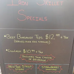 Blkboard menu