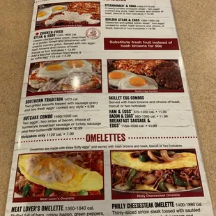 The menu!! My favorite Chicken fried steak