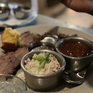 Brisket two meat combo with beans n tater salad