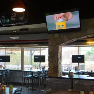 Main dining area with view through the windows of outside Patio