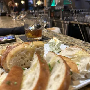 Smoked old-fashioned. Bread and butter.
