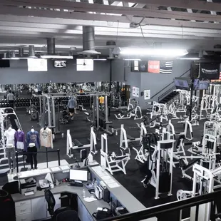 a gym with a lot of equipment