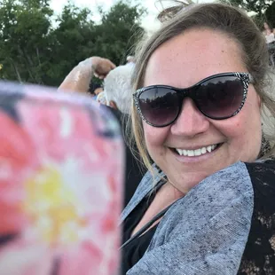 a woman taking a selfie