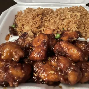 General's Chicken and fried rice