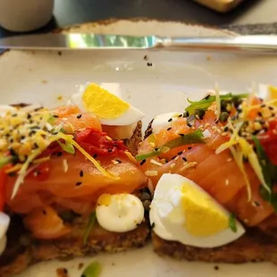 Smoked salmon toast!