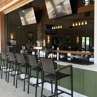 Outdoor bar seating