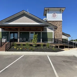 Outside the restaurant