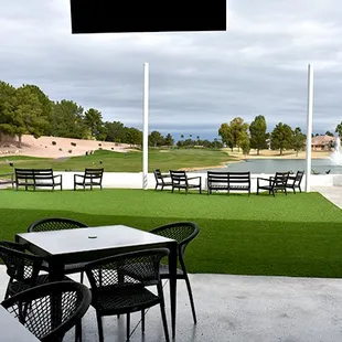 relax on the patio.  televisions to watch the games.  heaters when it is chilly and fans &amp; misters