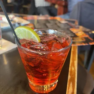 Grey Goose vodka with cranberry