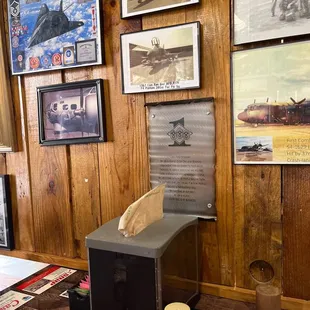 The wall in restaurant.