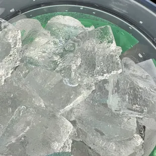Ice - not pebble ice. I brought in my own cup .50$