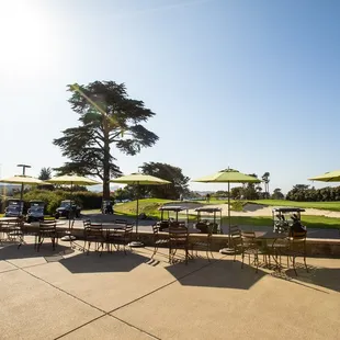 Presidio golf patio facing the 18th hole.