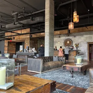 Check in, 2nd floor and drink station