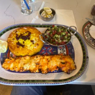 Tahchin with Chicken Kabob