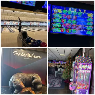 The vending machines and playing lanes