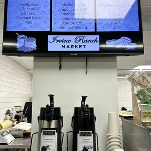 Coffee &amp; tea menu.