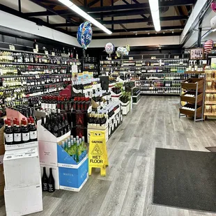 Huge wine section.