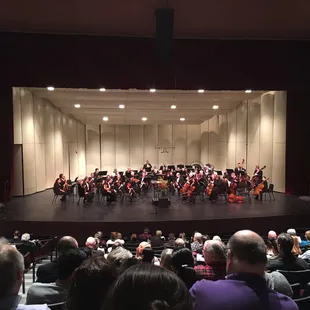 Inside, waiting for it to begin