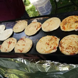 a tray of flatbreads