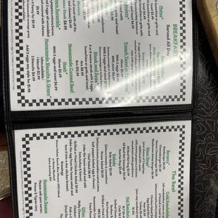 Updated menu