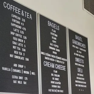 Menu board