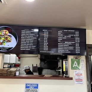 The menu... prices have gone up e up!!!