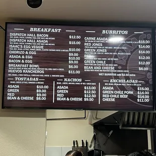 Menu of delicious food