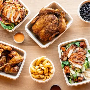 a variety of dishes
