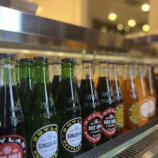 a row of beer bottles