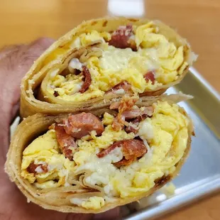 Bacon and Eggs Breakfast Burrito